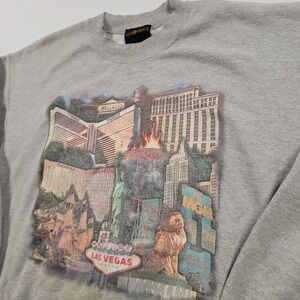MGM Mirage Las Vegas Sweatshirt Mens Large Gray Graphic Vintage
